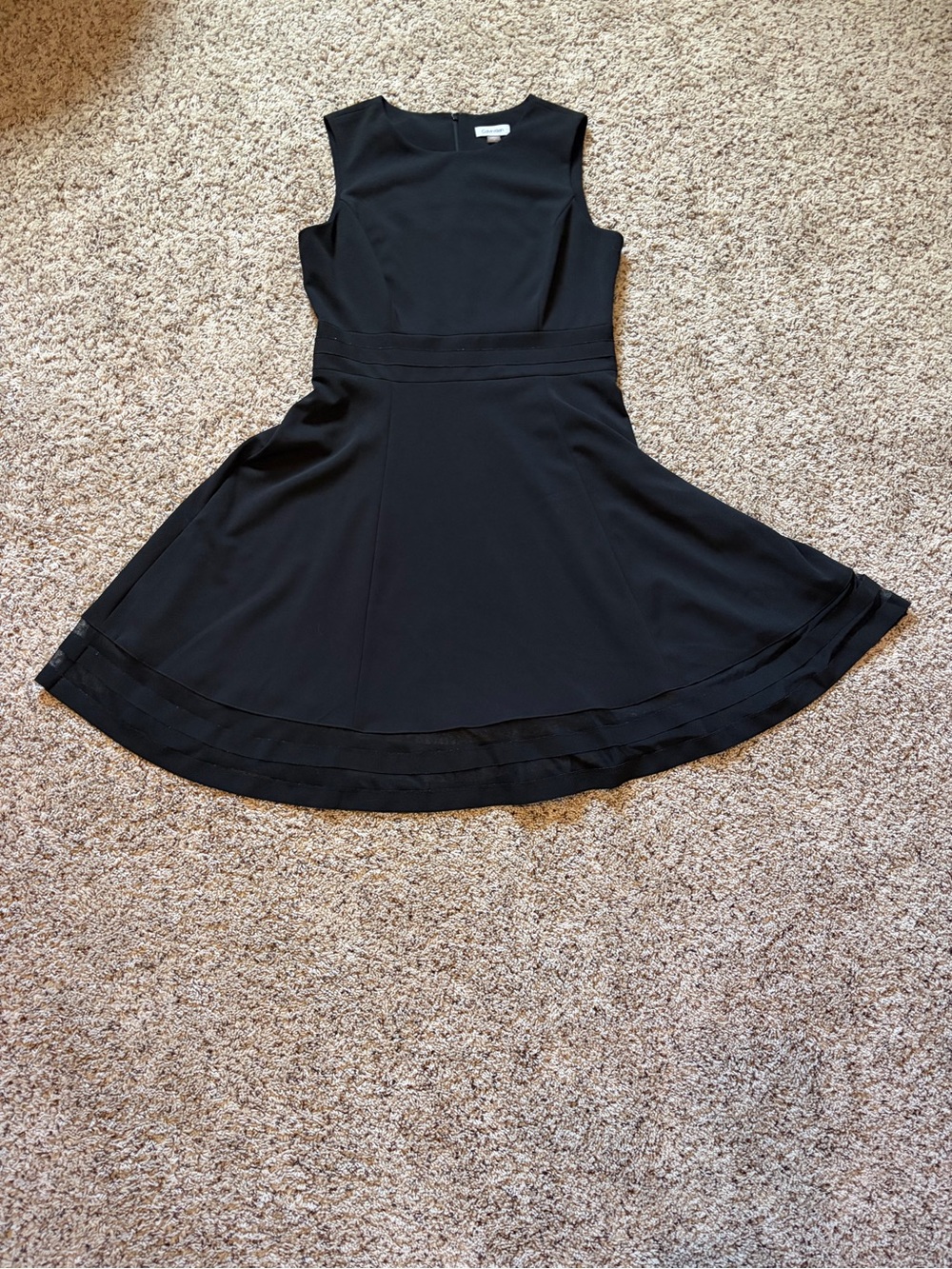 Calvin Klein Black Sleeveless A-Line Mini Dress